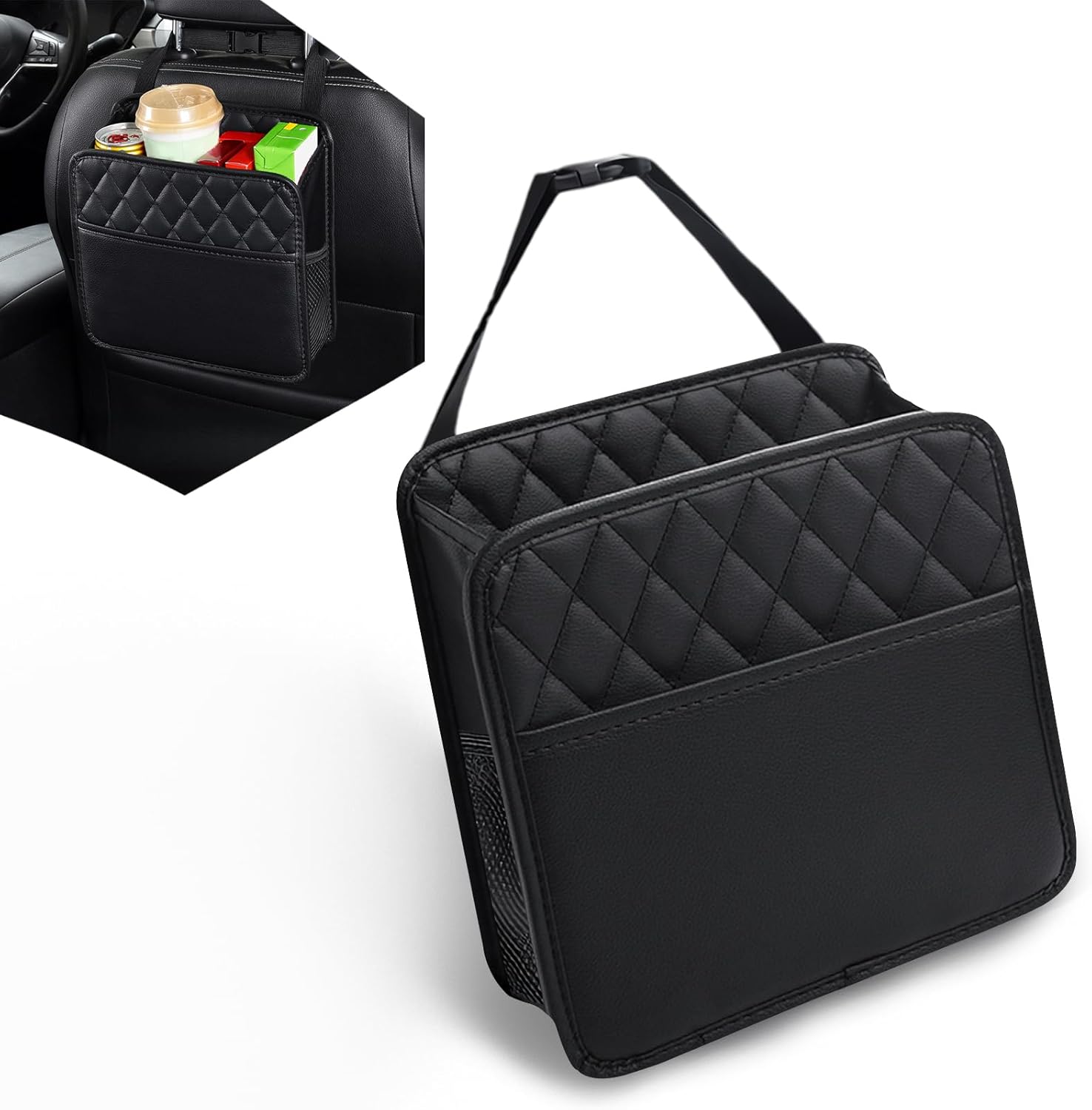 Travel Accessories Organizer Bag - Hängende Aufbewahrungstasche für Auto-Rücksitz, PU-Leder Multifunktionaler