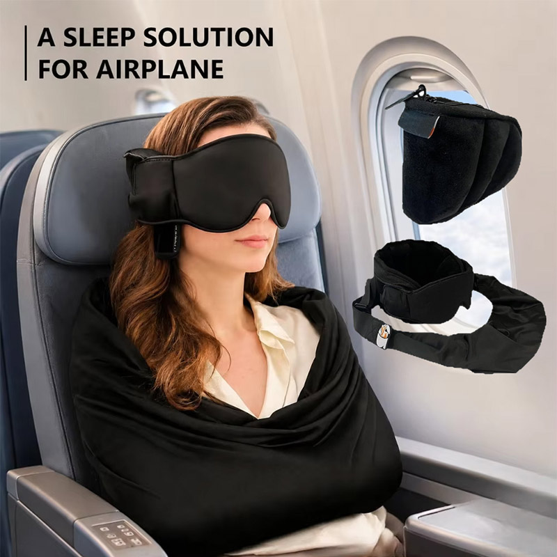 Travel Accessories Long Flight - 3-in-1 Flugzeug-Schlafsystem, Flugzeug-Schlafzubehör mit Memory-Schaum, Verstellbares