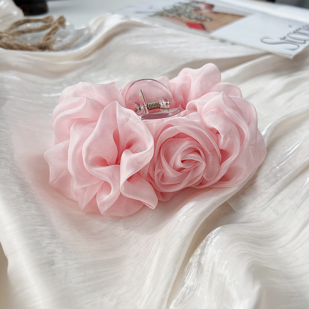 Travel Accessories Aesthetic - Frühlings-Chiffon-Haarklammer im Koreanischen Stil mit Gefalteter